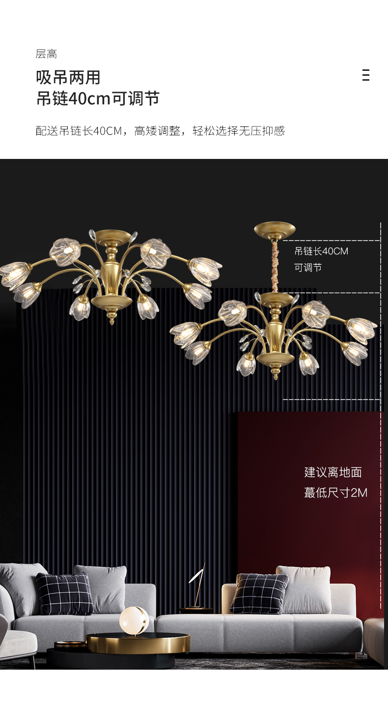 Pendant lighting decoration Home lighting Luminaire manufacturer crystal chandelier  7