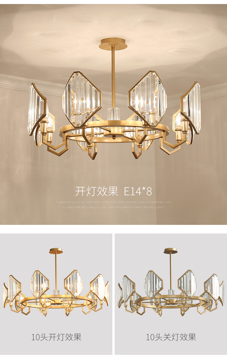 modern chandelier crystal lighting fixture gold chandeliers Luminaire manufacturer  8